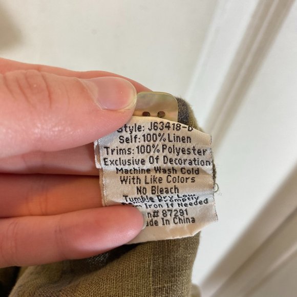 Johnny Was Sadie Embroidered Linen Camo Jogger Pants - Picture 7 of 7